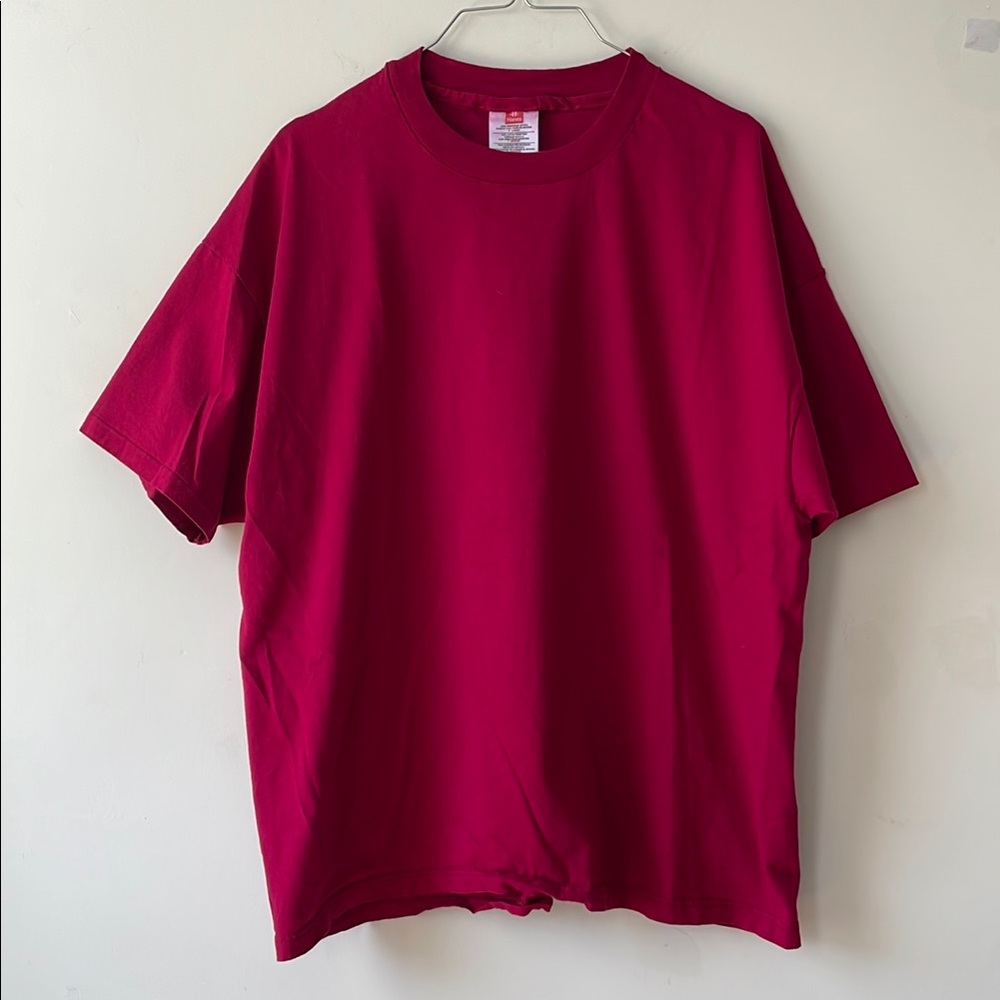 Vintage hanes single stitch blank red burgundy shirt size xl excellent cond